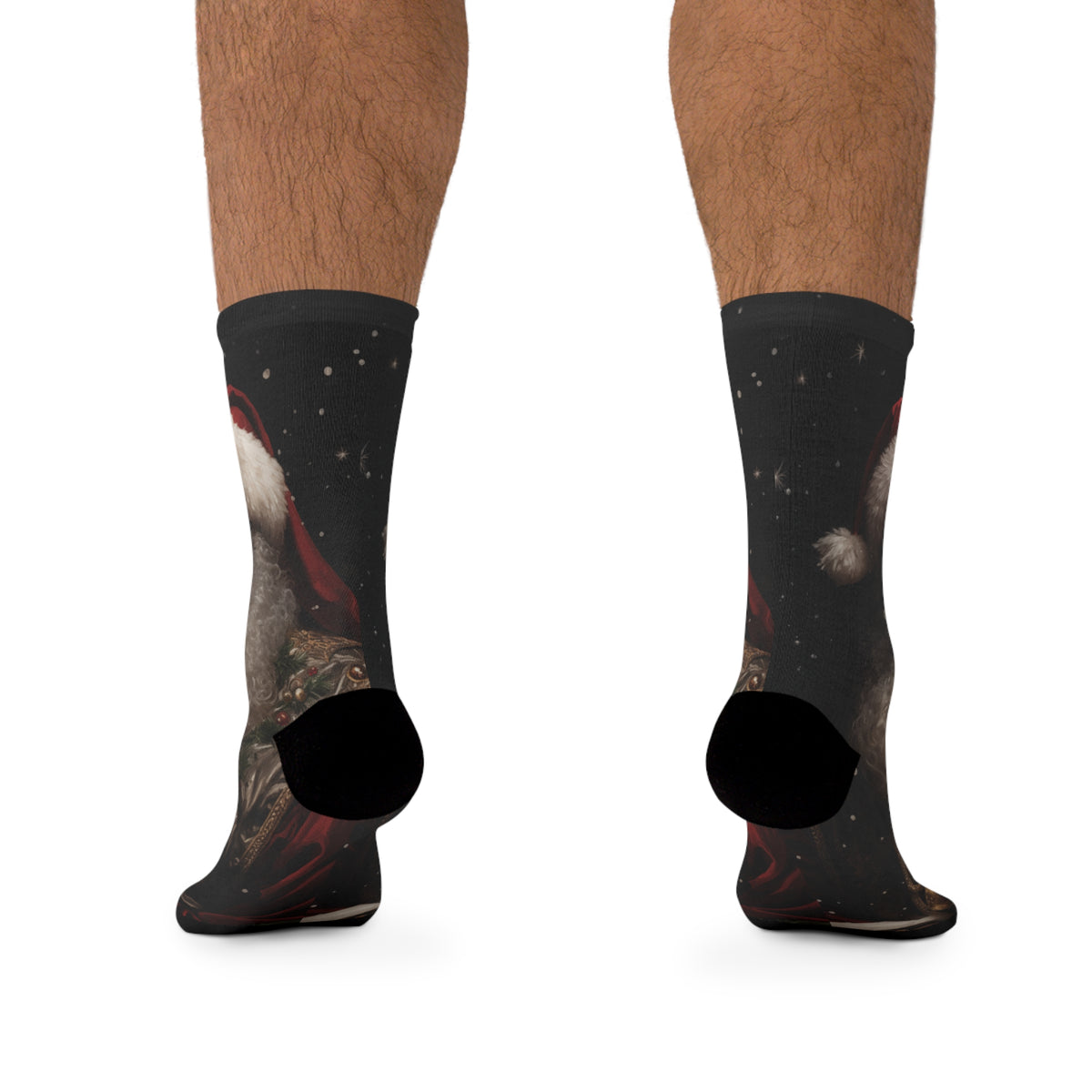 Premium Black Santa Recycled Poly Socks