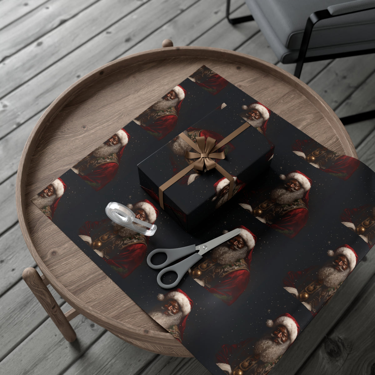 Black Santa Premium Gift Wrap Papers