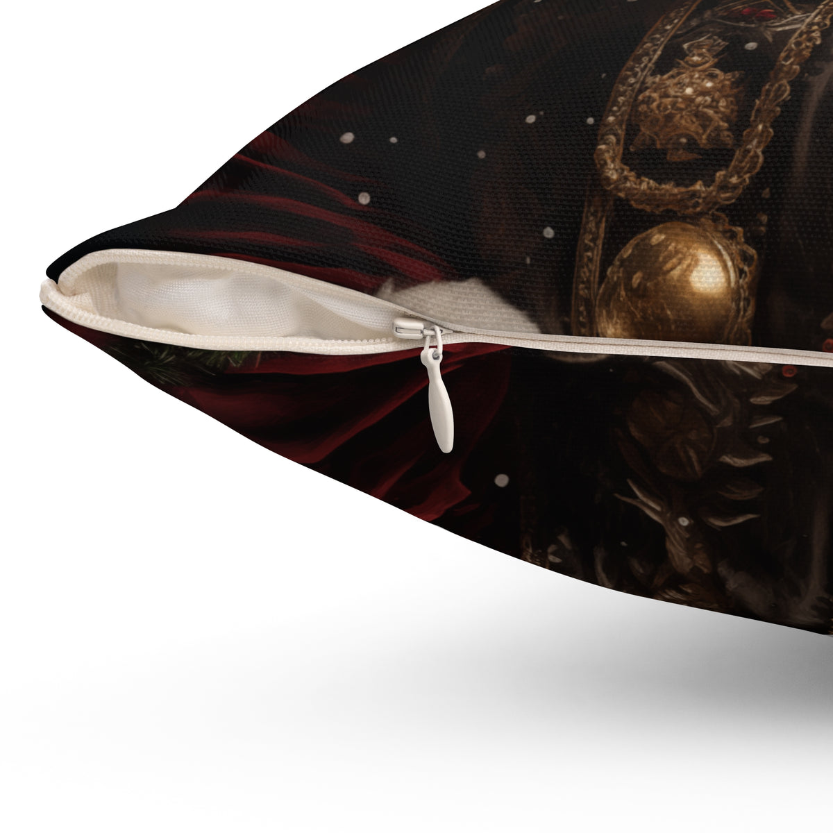Premium Black Santa Spun Polyester Square Pillow