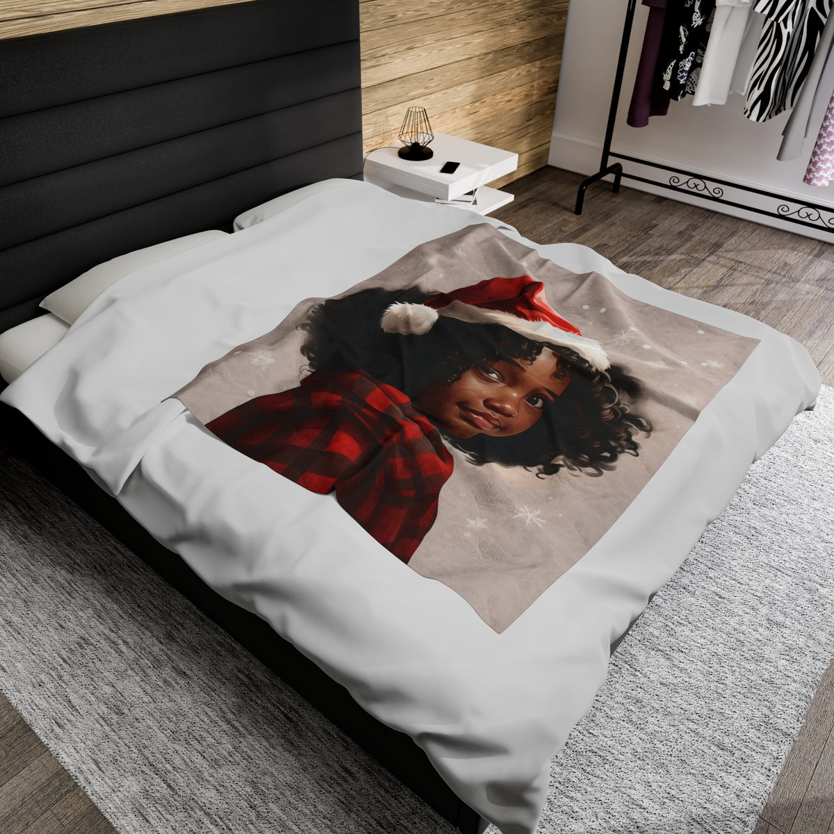 Little Black Girl  Premium Velveteen Plush Blanket