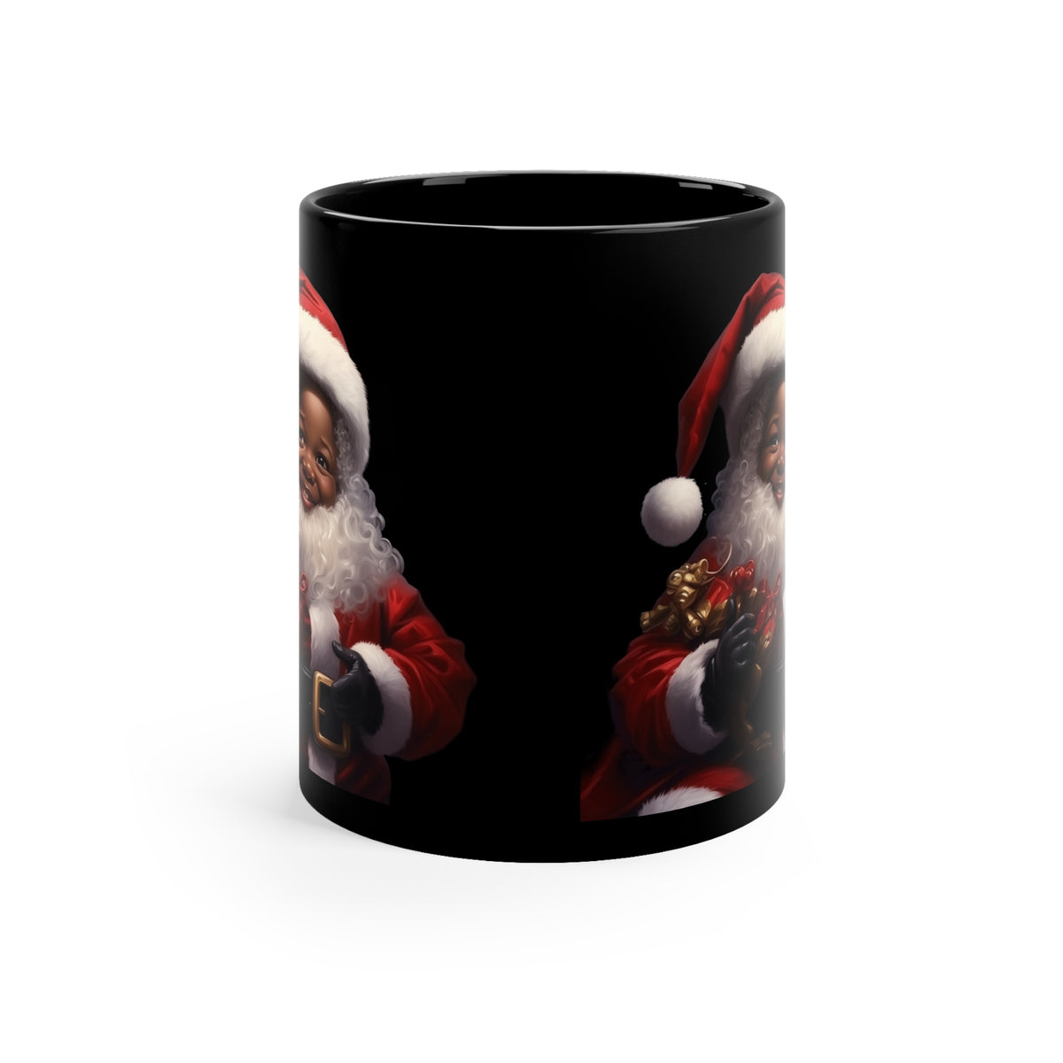 Little Black Santa11oz Black Mug