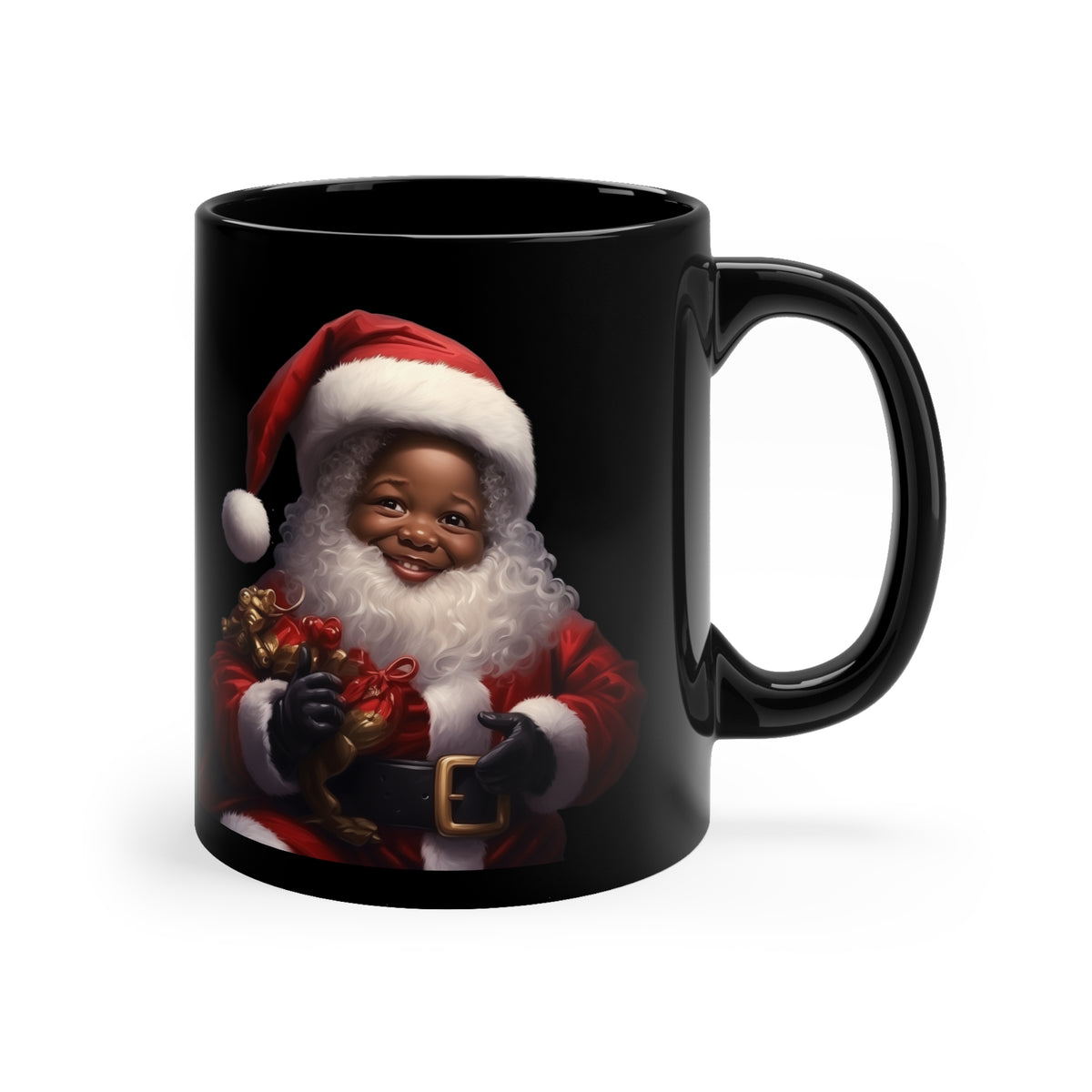 Little Black Santa11oz Black Mug