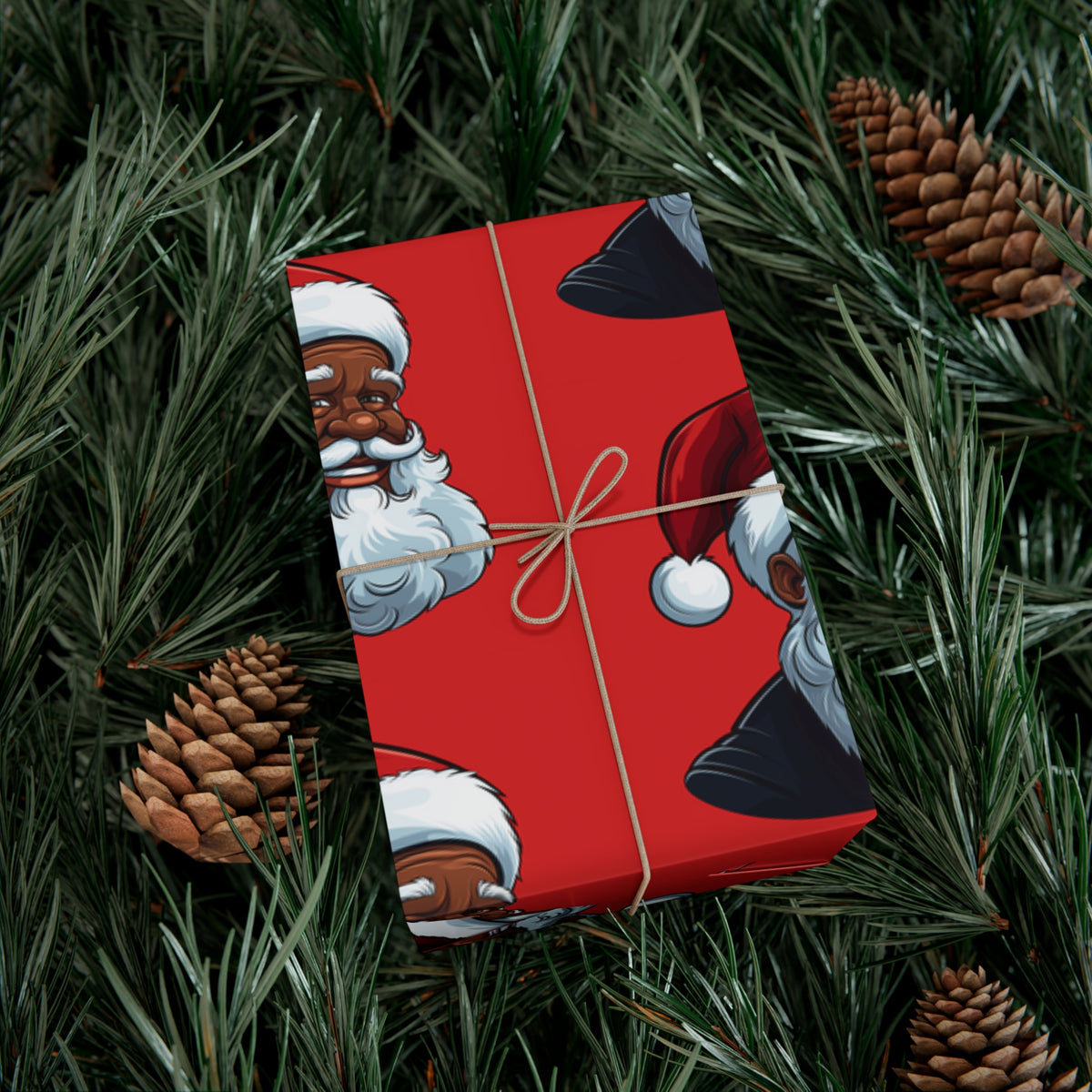 Jolly Black Santa Gift Wrap Papers