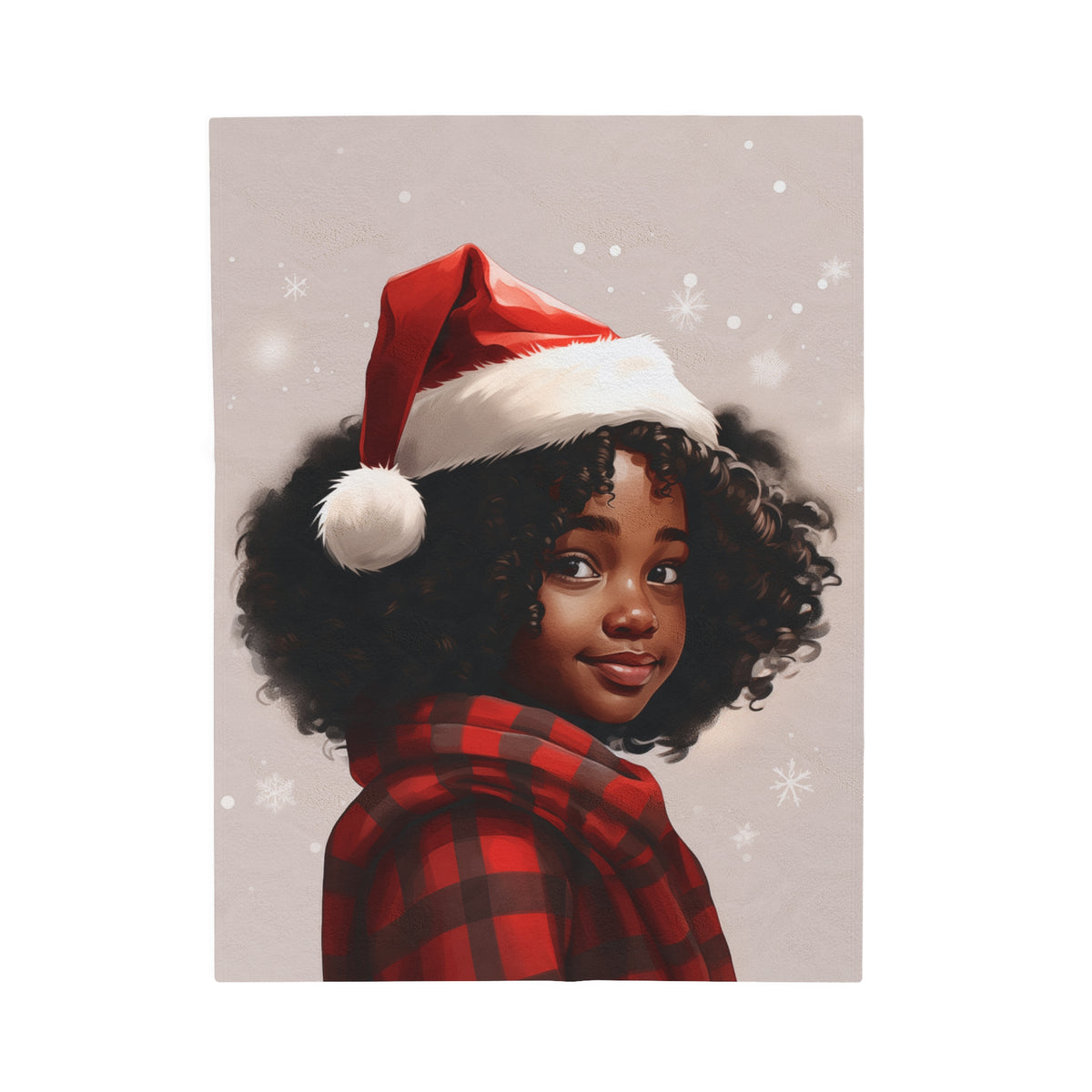Little Black Girl  Premium Velveteen Plush Blanket