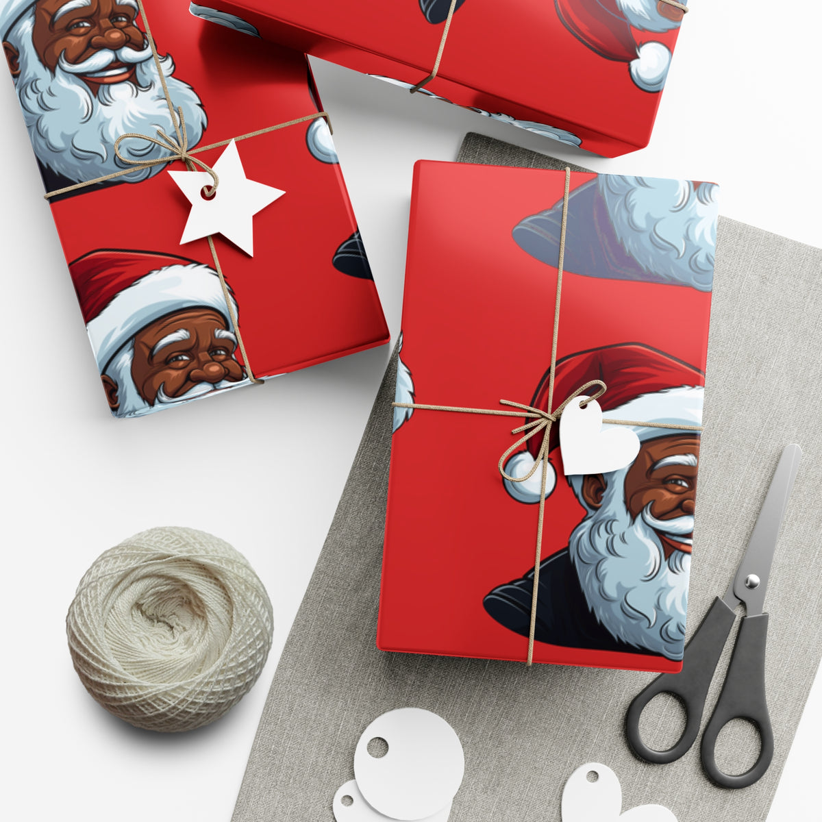 Jolly Black Santa Gift Wrap Papers