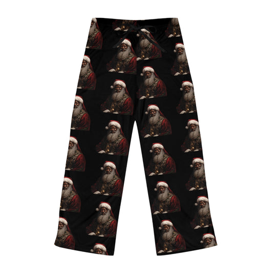 Black Santa Premium Women's Pajama Pants (AOP)
