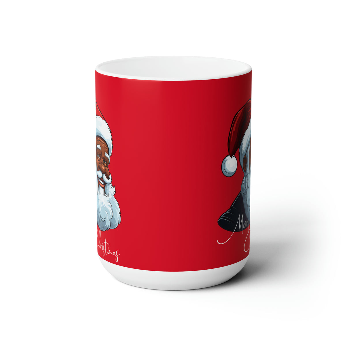 Jolly Black Santa Ceramic Mug 15oz
