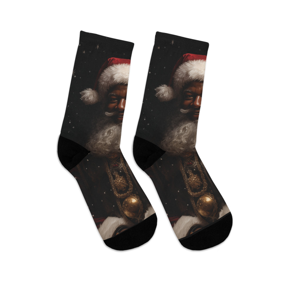 Premium Black Santa Recycled Poly Socks