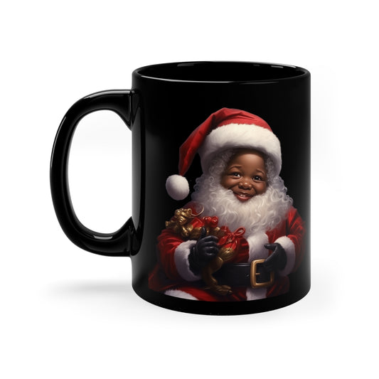 Little Black Santa11oz Black Mug