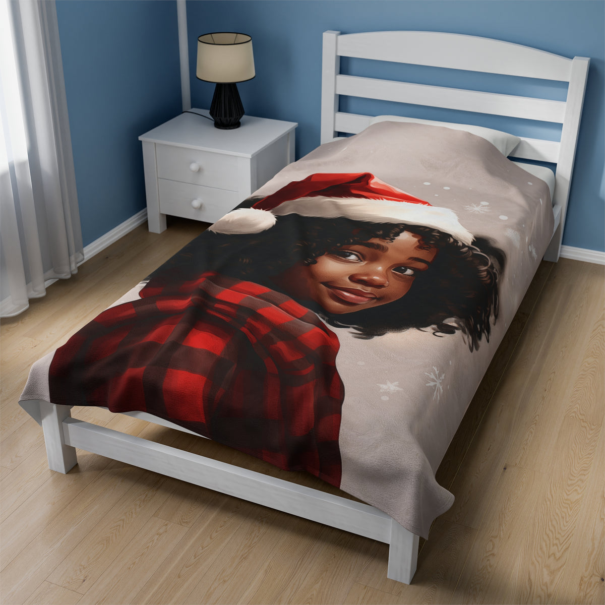 Little Black Girl  Premium Velveteen Plush Blanket