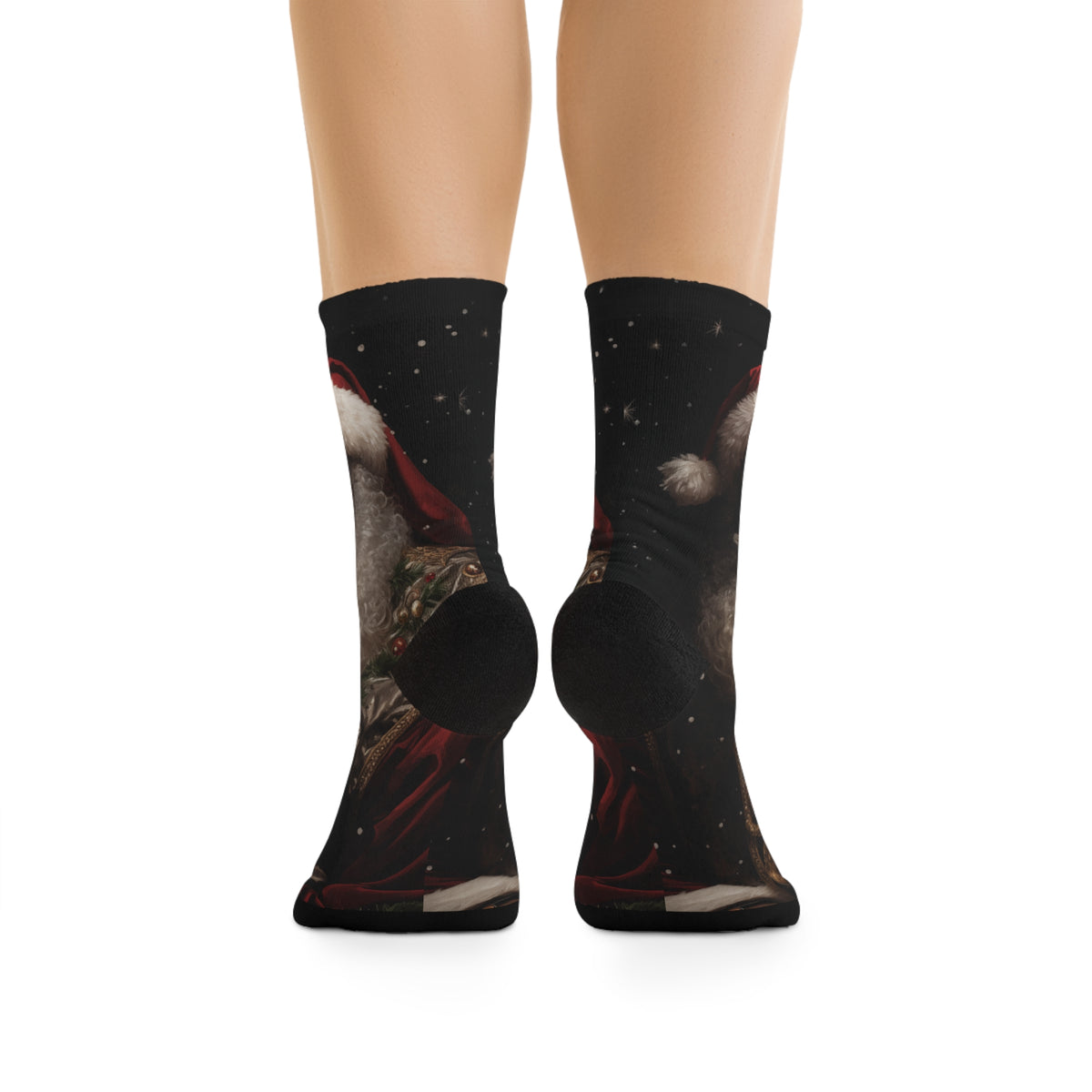 Premium Black Santa Recycled Poly Socks