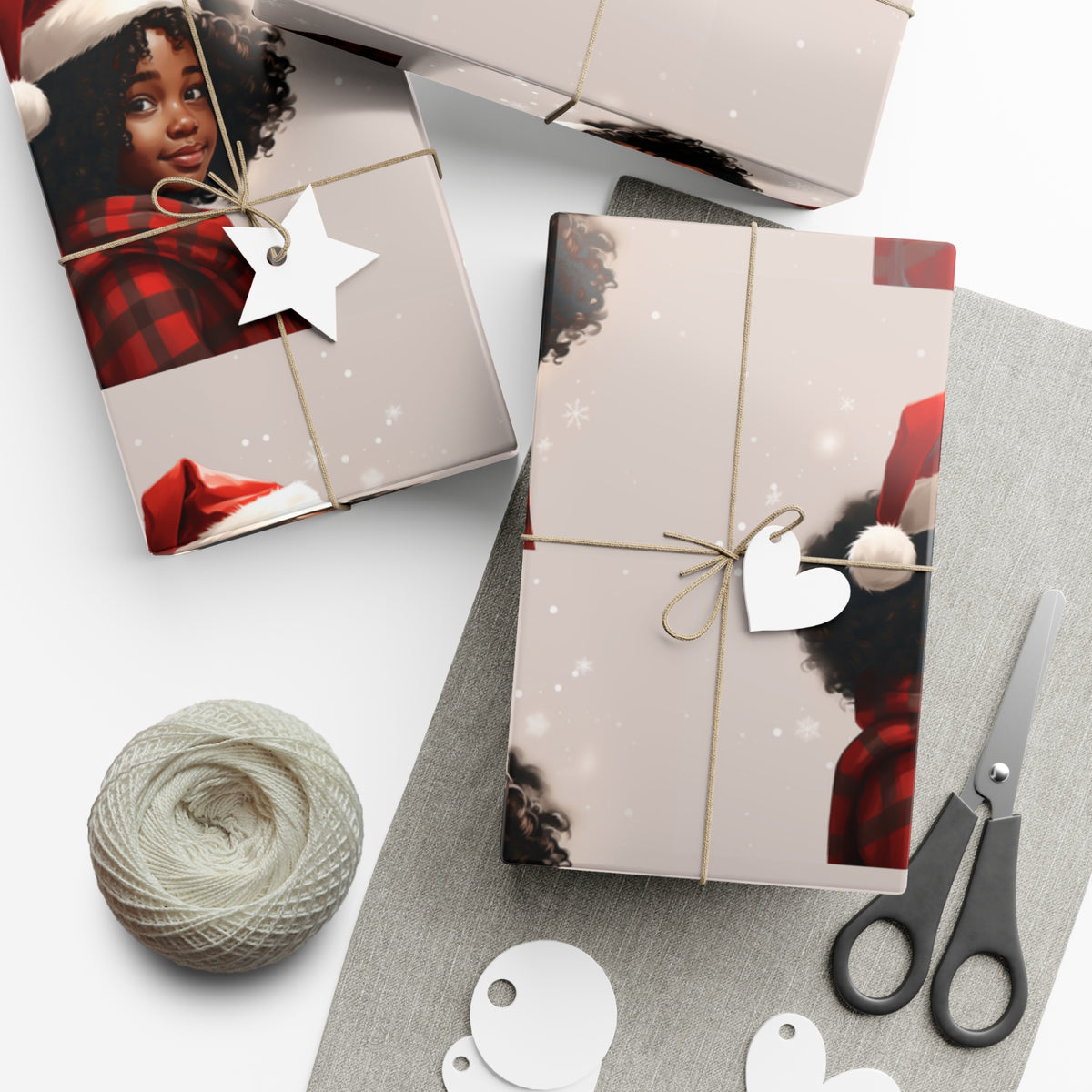 Premium Little Black Girl Gift Wrapping Paper Rolls, 1pc
