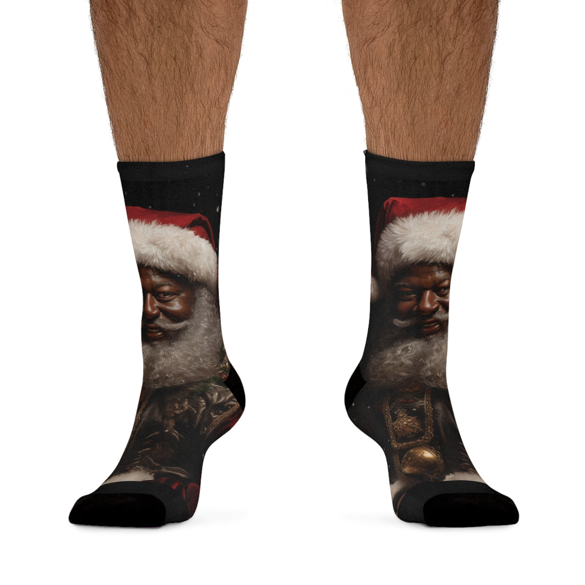Premium Black Santa Recycled Poly Socks