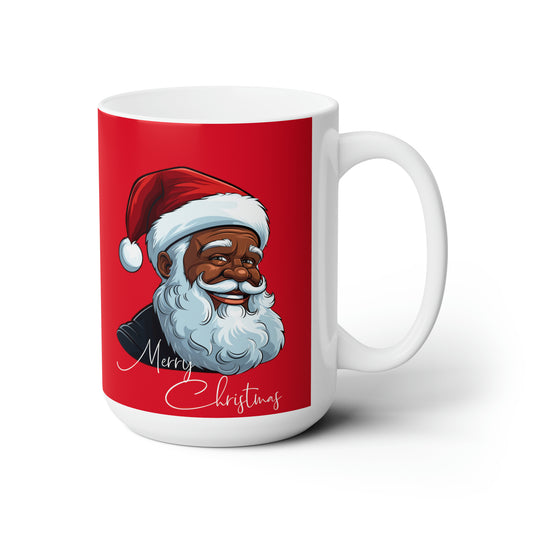 Jolly Black Santa Ceramic Mug 15oz