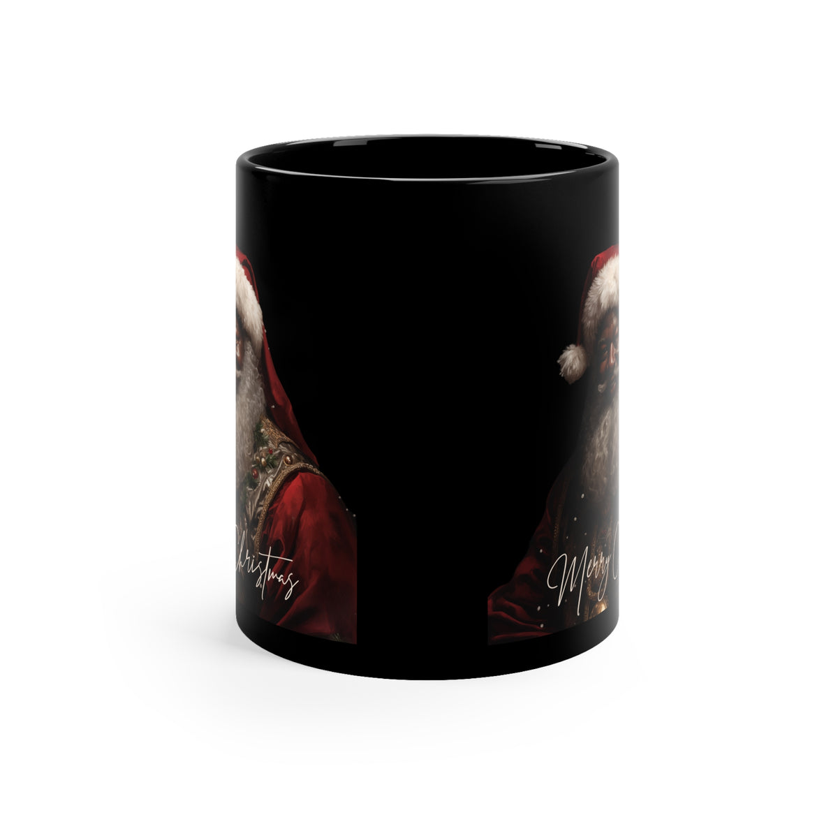 11oz Black Santa Portrait Mug