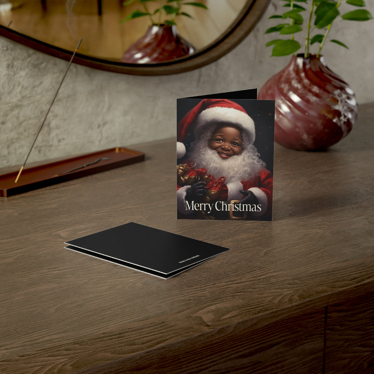 Little Black Santa Claus Greeting Cards (1, 10, 30, and 50pcs)