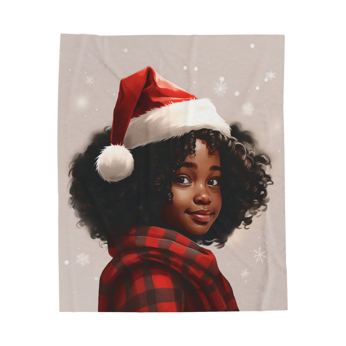 Little Black Girl  Premium Velveteen Plush Blanket