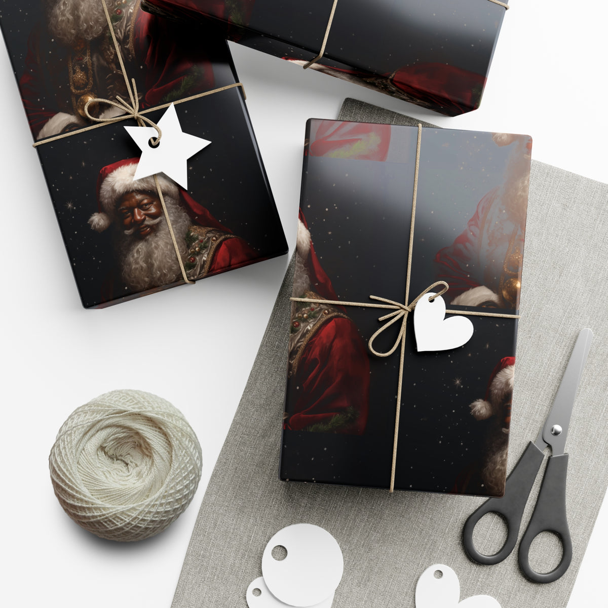 Black Santa Premium Gift Wrap Papers