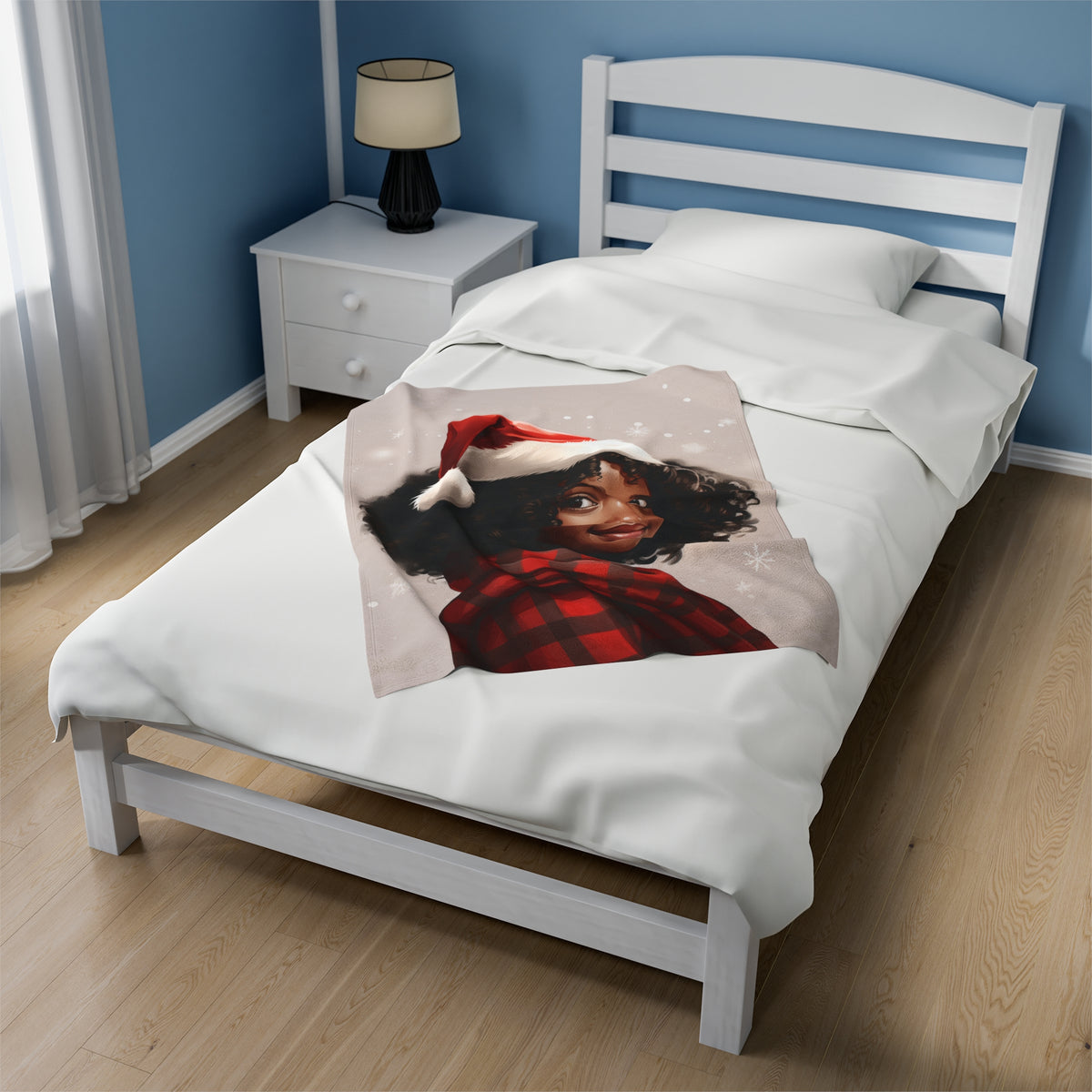 Little Black Girl  Premium Velveteen Plush Blanket