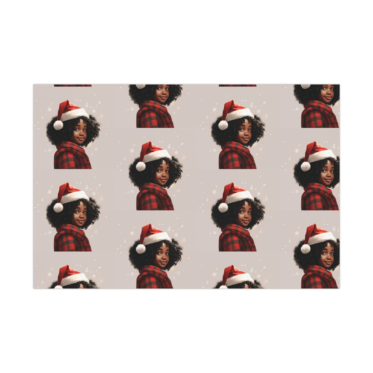 Premium Little Black Girl Gift Wrapping Paper Rolls, 1pc