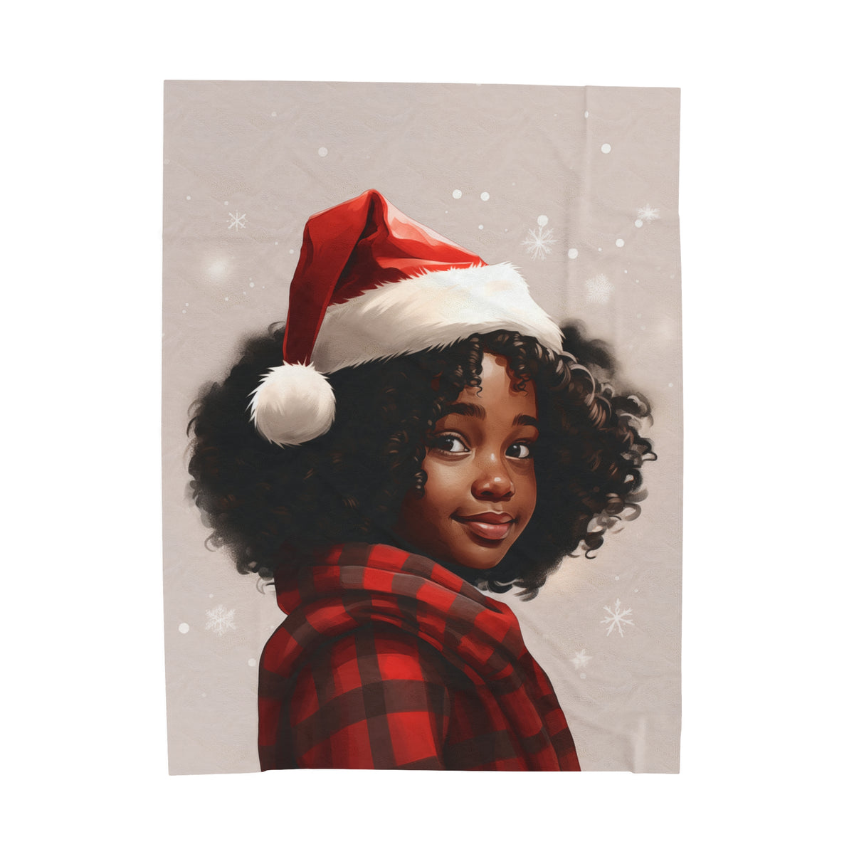 Little Black Girl  Premium Velveteen Plush Blanket