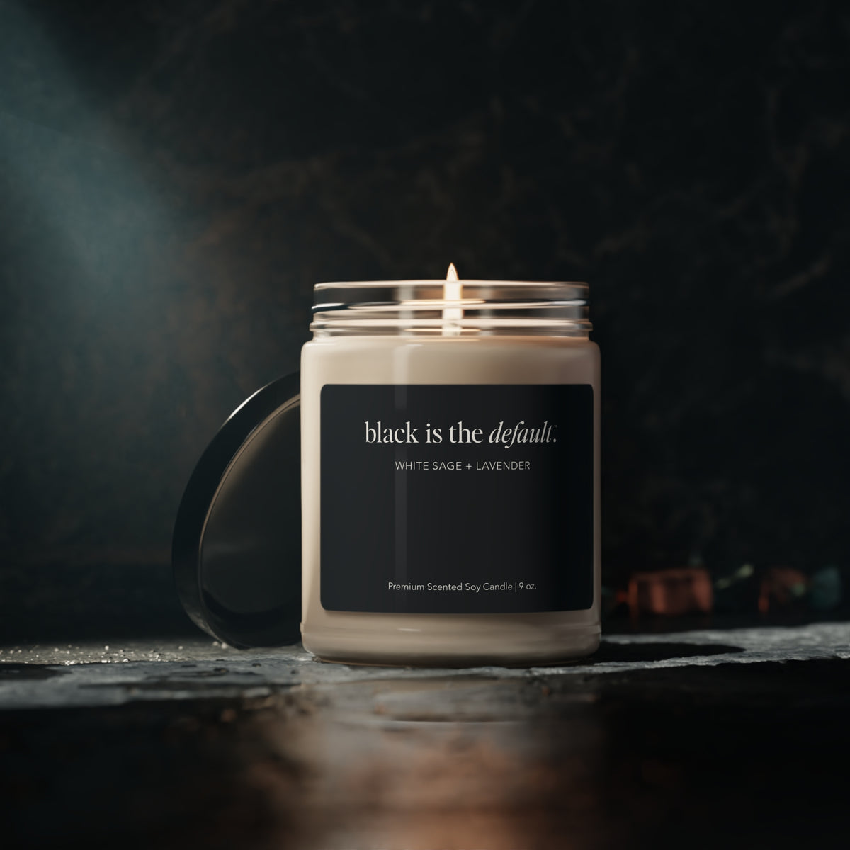 Black is the Default Premium Scented Soy Candle, 9oz