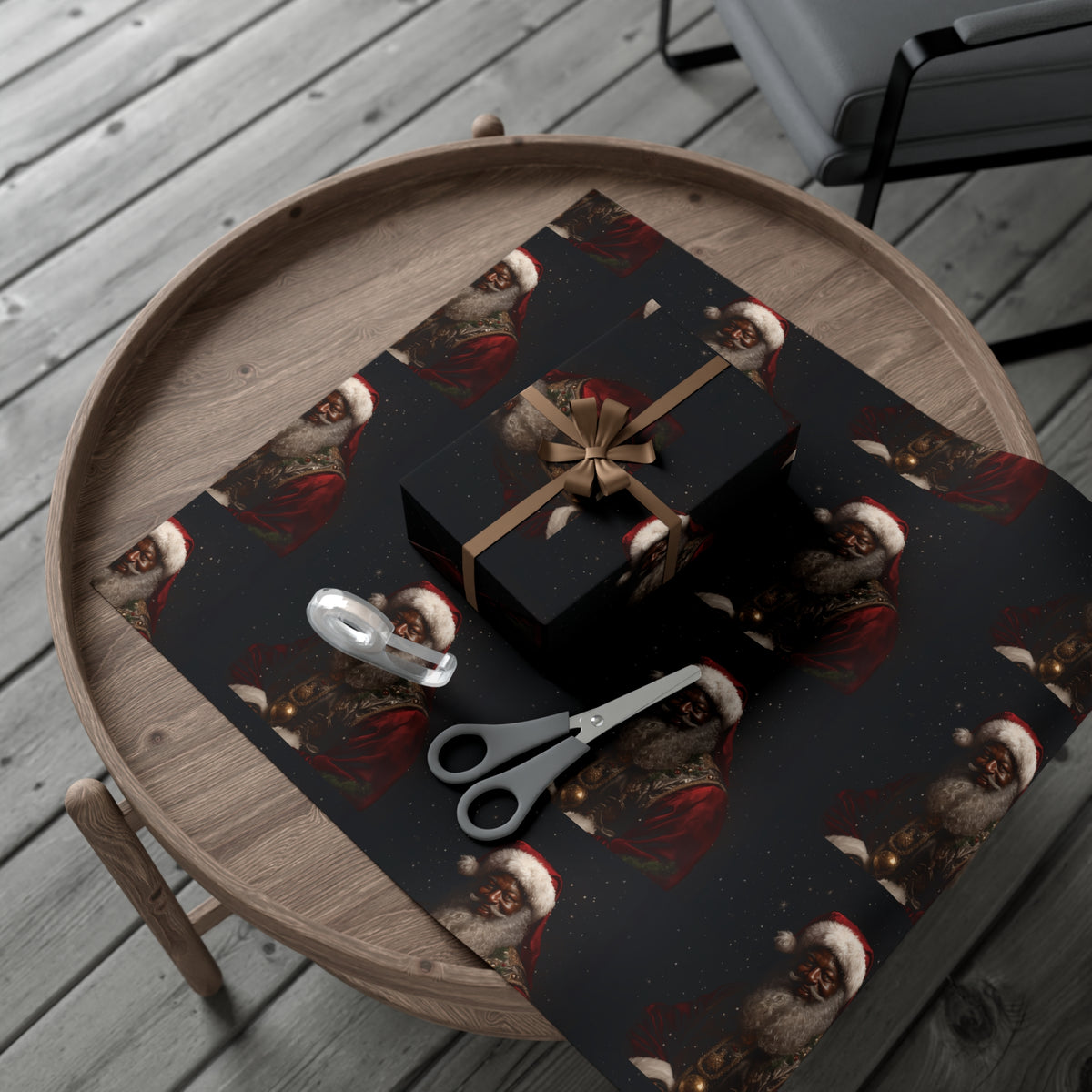 Black Santa Premium Gift Wrap Papers