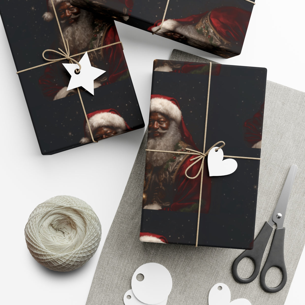 Black Santa Premium Gift Wrap Papers
