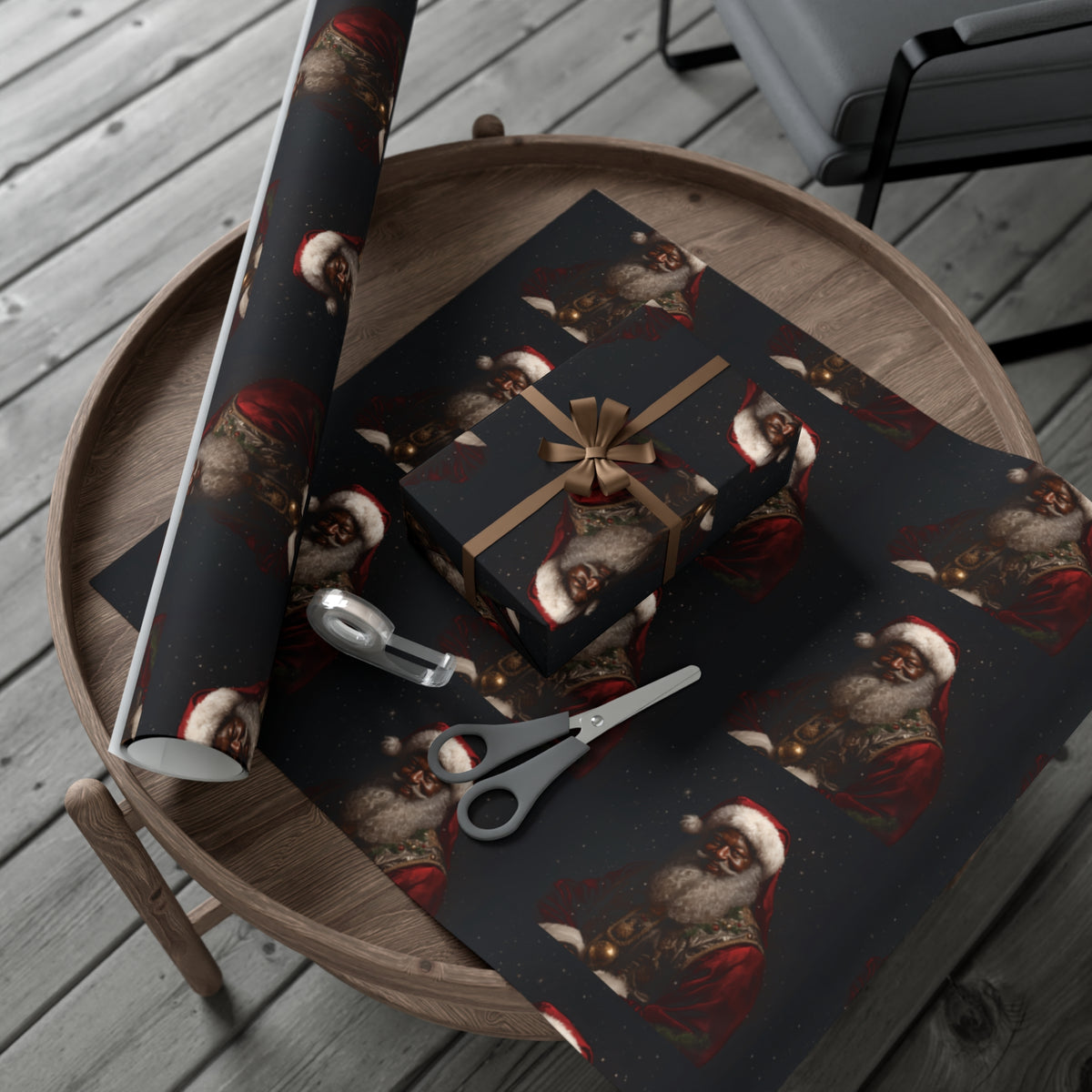 Black Santa Premium Gift Wrap Papers